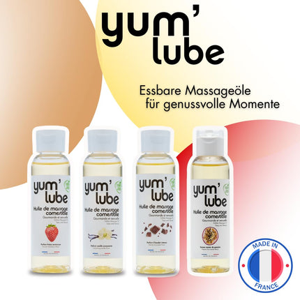 Yum'Lube | Seksa un erotiskā masāžas eļļa eļļa masāžai un intīmai lietošanai | Ķermeņa eļļa ar zemenēm | Masāžas eļļa intīmai eļļai, kas piemērota kā seksa eļļa | Masāžas eļļa intīmajai zonai un masāžas eļļa seksam intīmajā zonā