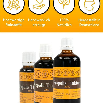 Nordbienchen® 20 ml propolisa tinktūra ar 20% propolisa no mūsu pašu biškopības – bišu propolisa ekstrakts vislabākajā biškopības kvalitātē – bez piedevām