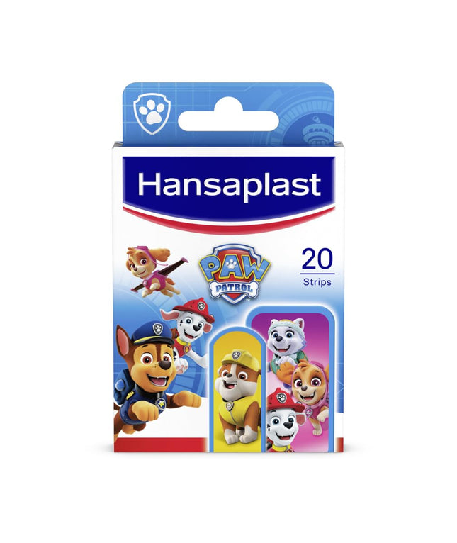 Hansaplast Kids Paw Patrol bērnu plāksteri (20 strēmelītes), brūču plāksteri ar krāsainiem Paw Patrol motīviem uzmundrināšanai, nesāpīgi noņemams plāksteris
