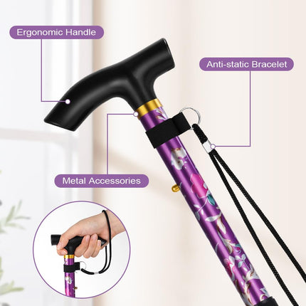 Flintronic saliekamais nūja, visurgājēja nūja, 5 līmeņu augstuma regulējams nūja, viegls, pārnēsājams nūja vīriešiem un sievietēm, unisex nūja