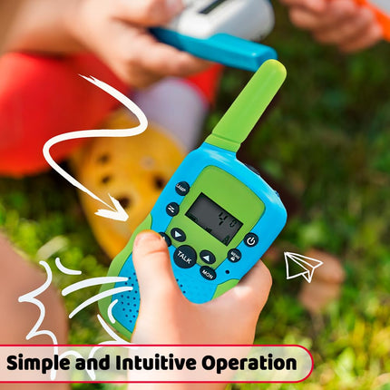 Maxlife Walkie Talkie Kids zili zaļa MXWT-200 - droši 8 kanāli - rāciju komplekts ar 2 gab. - tāla darbības rādiusa rācija - āra spēles bērniem - rotaļlietas bērniem no 3 gadu vecuma - dāvanas bērniem