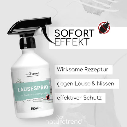 naturetrend utu atbaidīšanas līdzeklis tekstilizstrādājumiem, vides aerosols 2 x 500 ml - utu atbaidīšanas aerosols ar tūlītēju un ilgtermiņa aizsardzību, līdzeklis pret utīm un gnīdām videi, 2 gabalu komplekts