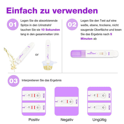 Easy@Home 5 x grūtniecības testi agrīnai grūtniecības pārbaudei: īpaši jutīgs grūtniecības tests 10 mSV/ml - uzticams agrīnas grūtniecības tests ar augstu precizitāti - 5 HCG testi
