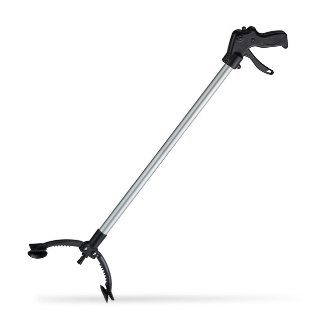 Relaxdays Grabber, atkritumu satvērējs, rokas pagarinājums, palīdzības sniedzējs senioriem, alumīnijs, plastmasa, 88 cm, melns/sudrabains