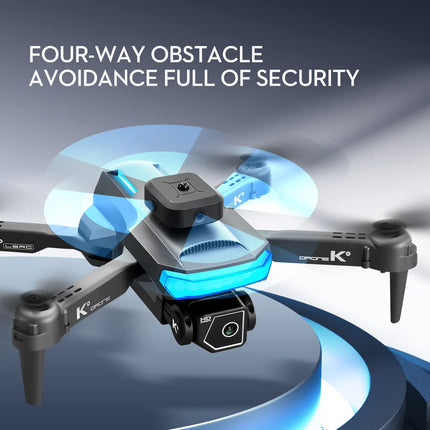 OBEST drons ar 4K kameru, tālvadības kvadrokopters ar FPV tiešraides pārraidi, šķēršļu apiešana, pacelšanās/nosēšanās ar vienu taustiņu, bezgalvas režīms, 3D pagriezieni, 2 baterijas, mini drons bērniem un iesācējiem