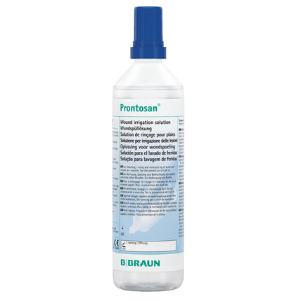 Prontosan brūču skalošanas šķīdums | Akūtu, hronisku un inficētu ādas brūču un apdegumu attīrīšana, skalošana un mitrināšana | 350 ml smidzināšanas pudele