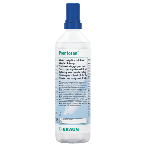 Prontosan brūču skalošanas šķīdums | Akūtu, hronisku un inficētu ādas brūču un apdegumu attīrīšana, skalošana un mitrināšana | 350 ml smidzināšanas pudele