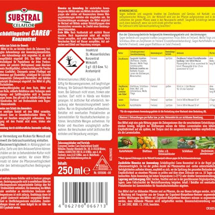 Substral Celaflor Pest-Free Careo koncentrāts dekoratīvajiem augiem, pret laputīm, bukskodes kodēm u.c. 250 ml