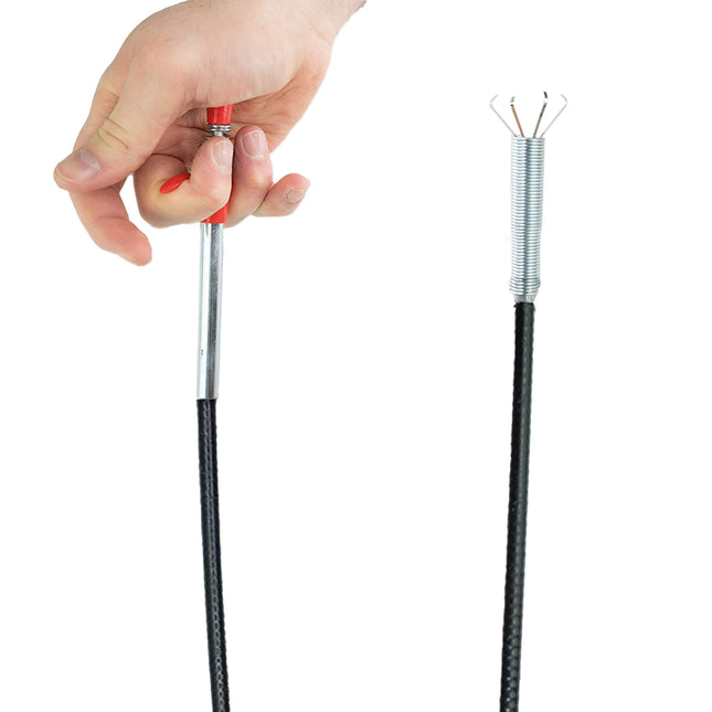 JOAM spīļu satvērējs (90 cm) – īpaši drošs un ērts satvēriens, pateicoties ergonomiskajam rokturim – Spirālveida kanalizācija – universāli lietojams – Teleskopisks satvērējs mājsaimniecībai un darbam – Satvērēja roka