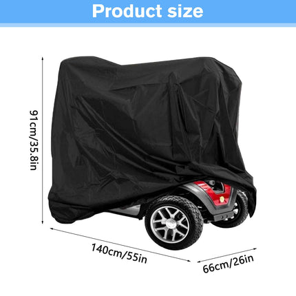 Idota mobilitātes skrejriteņa pārsegs, ūdensizturīgs mobilitātes skrejriteņa pārsegs 210D Oxford skrejriteņa pārsegs, universāls pārsegs mobilitātes skrejritenim 140 × 66 × 91 cm