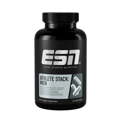 ESN Athlete Stack Men, 210 kapsulas, visi nepieciešamie vitamīni un minerālvielas, vegāns - ražots Vācijā