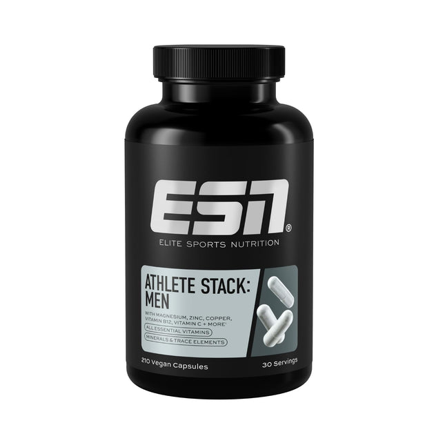ESN Athlete Stack Men, 210 kapsulas, visi nepieciešamie vitamīni un minerālvielas, vegāns - ražots Vācijā