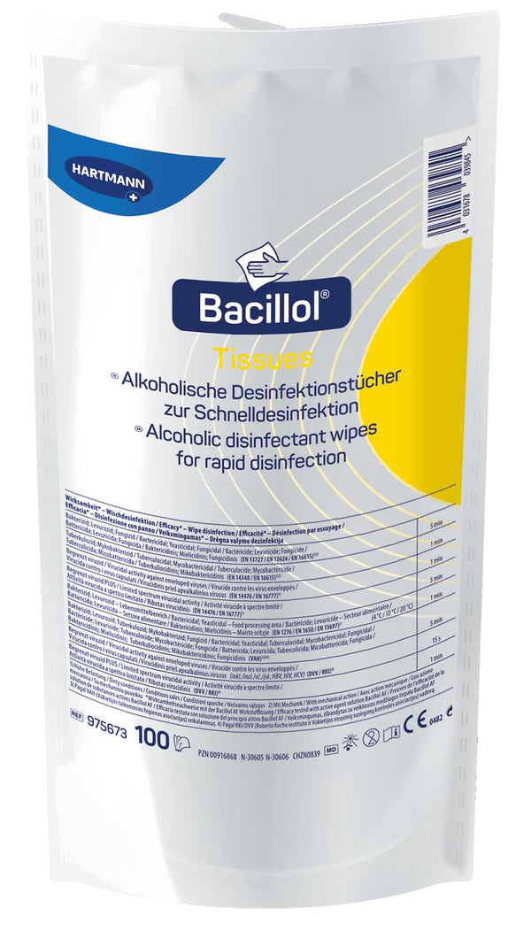 Bacillol Tissue 975673 dezinfekcijas salvešu uzpildes maisiņš, 100 salvetes