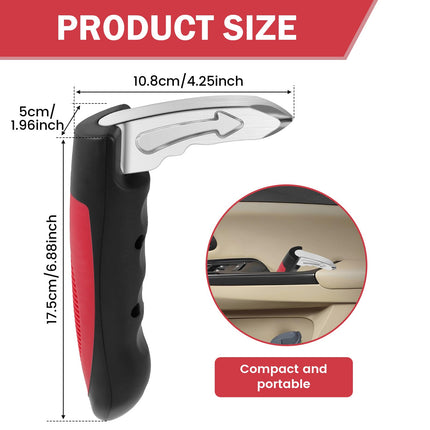 2 Stück Auto Ausstiegshilfe Senioren Tragend 400lbs Multifunktional Grip Helfer Auto Notfallhammer Auto Mobilitätshilfe Auto Griff Assistent Einstiegshilfe Auto Griff für Senioren Behindert (Rot)