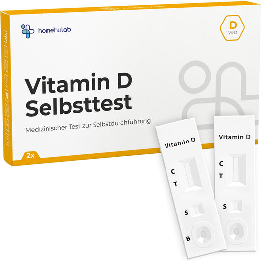 2x Vitamīns D Selbsttest — Einfacher D vitamīna tests für Zuhause mit sofortigem Ergebnis bei Müdigkeit, Erschöpfung &amp; Vitamin D3 K2 Mangel