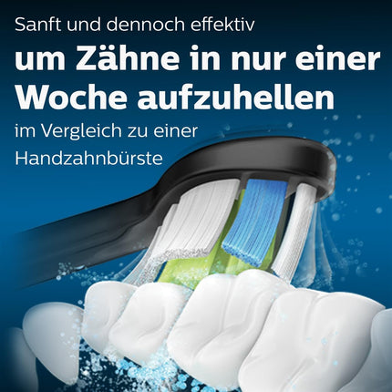 Philips Sonicare Original W2 Optimal White standarta zobu birstes uzgaļi Sonic zobu birstēm – 4 uzgaļu iepakojums, melnā krāsā (modelis HX6064/11)