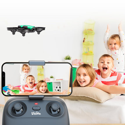 Loolinn | Drons ar kameru kā dāvana bērniem - Mini drons ar tālvadības pulti un video un fotoattēlu uzņemšanas iespējām/Regulējama kamera/Divas baterijas/C0 sertificēts (dāvana gan zēniem, gan meitenēm)
