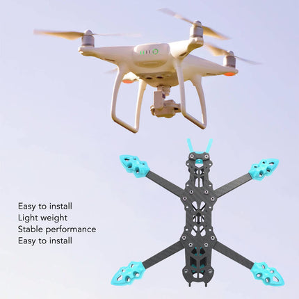 ZLXHDL FPV drona rāmis, 225 mm oglekļa šķiedras sacīkšu kvadrokoptera rāmis, profesionāla riteņu bāze RC dronu aksesuāriem, H formas dizains (zils)