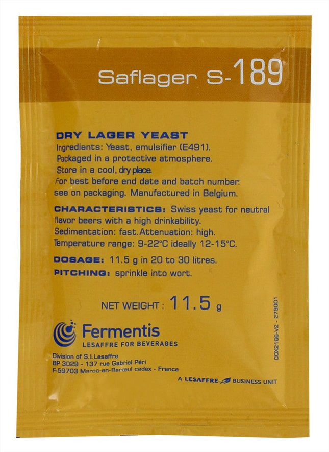 Fermentis Saflager S-189 11,5 g apakšējās fermentācijas alus raugs