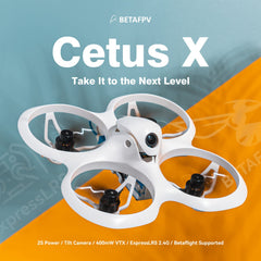 BETAFPV ExpressLRS Cetus X 2S bezkontaktu kvadrokopters ar F4 1S 15A lidojuma kontrolieri, 1103 11000KV motoru, M04 VTX C04 FPV kameru. Betaflight atbalsts FPV iesācējiem, lai lidotu ātrāk un tālāk.