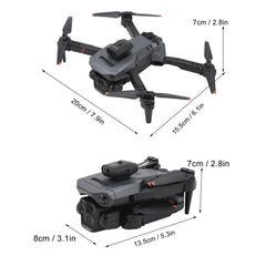 Droni ar kameru pieaugušajiem un bērniem, 4K HD salokāms RC kvadrokopters ar 3 kamerām, pacelšanās/nosēšanās ar vienu taustiņu, gravitācijas indukcija, šķēršļu apiešana 4 virzienos