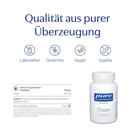 Pure Encapsulations Holīns - aknu darbībai un tauku metabolismam - 60 vegānas kapsulas