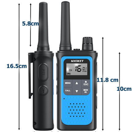 Rācija bērniem, pieaugušajiem, rotaļlieta, 2 NXGKET liela darbības rādiusa 5 km rācija, uzlādējama ar 1800 mAh akumulatoru, 16 kanālu radio ar LED lukturīti lietošanai ārpus telpām, kempingā, pārgājienos