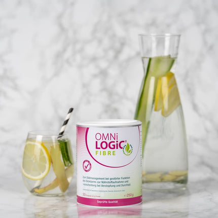 OMNi LOGiC ŠĶIEDRVIELAS, 50 porcijas (250 g), Šķiedrvielas, 100% ūdenī šķīstoša, Traucētām resnās zarnas funkcijām, Aizcietējumiem un caurejai, Vegāns, Bez glutēna, Bez laktozes