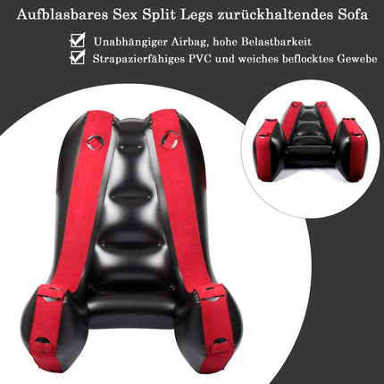 2023 Neu!Handschellen Sex Bett Aufblasbares Bett mit Handschellen Fußfesseln,Mehrzweck Aufblasbares Sofa Sex Möbel Bondageset Fessel Set,Sex Kissen Lendenkissen Bett für Paare Extrem Sex
