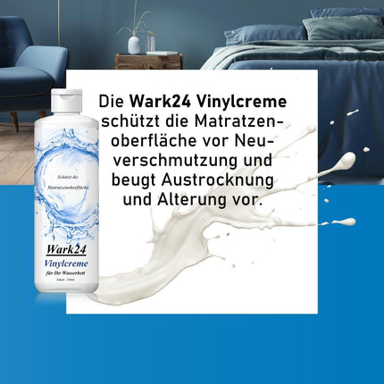Wark24 vinila krēms 250 ml - vinila kopšanas līdzeklis ūdensgultām - vinila krēms piemērots arī ūdens matraču vinilam, citiem vinila veidiem un plastmasas virsmām - atstāj gludu aizsargplēvi (1 iepakojums)