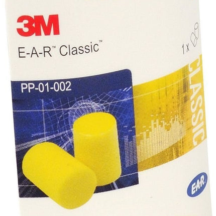 3M EAR Classic, 50 pāri, iepakoti pāros, dzelteni, dzirdes aizsardzība = 31 dB