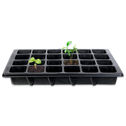 Schramm® 4 daļu audzēšanas komplekts siltumnīcas audzēšanas paplātes podiem iekštelpu siltumnīcai 38,5 x 24 x 7 cm 96 audzēšanas podiem audzēšanas komplekts mini siltumnīca melna