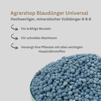 Agrarshop zilais mēslojums universāls 25 kg zilgraudu zāliena mēslojums dārza mēslojums ziediem