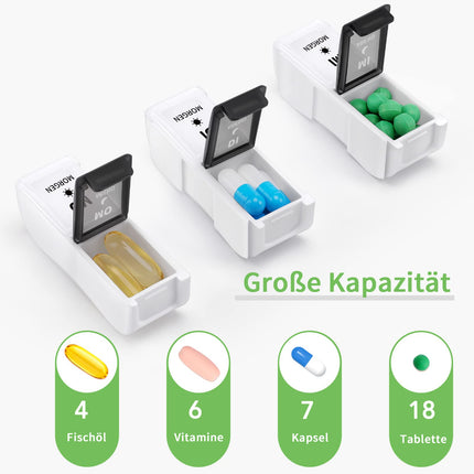 Opret vācu tablešu kastīte 7 dienām 2 nodalījumi no rīta vakarā, noņemama tablešu kastīte 7 dienām 2 nodalījumi, tablešu kastīte medikamentu kastīte 7 dienām tabletes nedēļas kastīte tablešu kastīte tablešu kastīte 14 nodalījumi