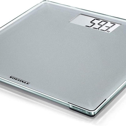 Soehnle Style Sense Compact 300 personālie digitālie svari ar īpaši lielu platformu, svari ar viegli nolasāmu LCD displeju, personālie svari īpaši plakanā dizainā, ķermeņa svari no drošības stikla