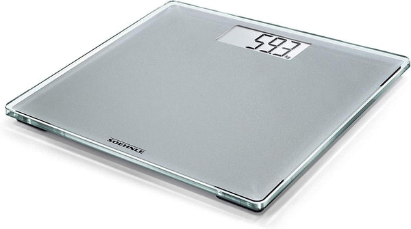 Soehnle Style Sense Compact 300 personālie digitālie svari ar īpaši lielu platformu, svari ar viegli nolasāmu LCD displeju, personālie svari īpaši plakanā dizainā, ķermeņa svari no drošības stikla