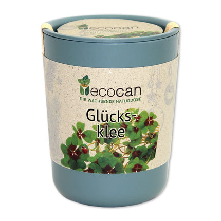 Feel Green Eco-can, Lucky Clover, ilgtspējīga dāvanu ideja (100% videi draudzīga), Izaudzē pats/Audzēšanas komplekts, Audzēšanas eko-can, Ražots Austrijā