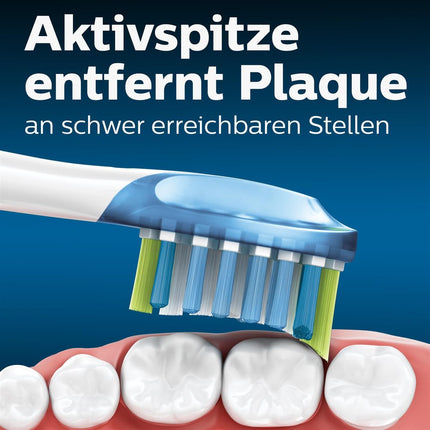 Philips Sonicare Original C3 Premium Plaque Defense standarta Sonic zobu birstes galviņas — 4 iepakojumā, baltā krāsā (modelis HX9044/17)