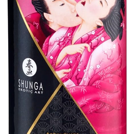 Shunga sildošā masāžas eļļa ar afrodiziaku, balta, aveņu aromāts, 100 ml