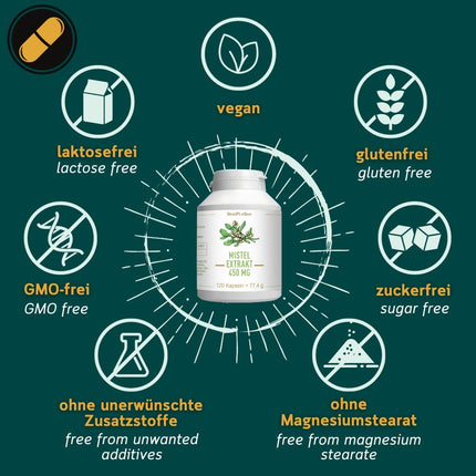 Āmuļu ekstrakta 450 mg kapsulas | vegāns un 100% dabīgs | augsta deva | 120 kapsulas | Ražots Vācijā