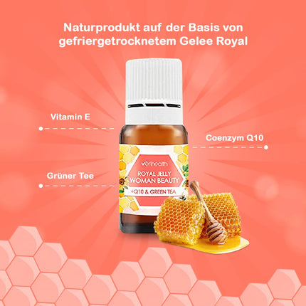 Verihealth Women Beauty - peru pieniņa ar E vitamīnu - 20 ampulas - ideāli piemērotas sieviešu hormonu uzturēšanai - Leofilizada nodrošina enerģiju ar zaļo tēju un Q10