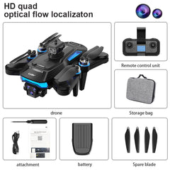 OBEST drons ar kameru, kameras drons iesācējiem, bezkontaktu motors, 5G WiFi salokāms RC drons, 360° šķēršļu apiešana, 90° ESC kamera, pacelšanās/nosēšanās ar vienu pogu (2 baterijas)
