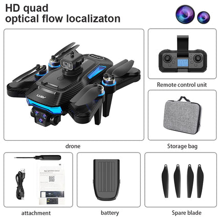 OBEST drons ar kameru, kameras drons iesācējiem, bezkontaktu motors, 5G WiFi salokāms RC drons, 360° šķēršļu apiešana, 90° ESC kamera, pacelšanās/nosēšanās ar vienu pogu (2 baterijas)