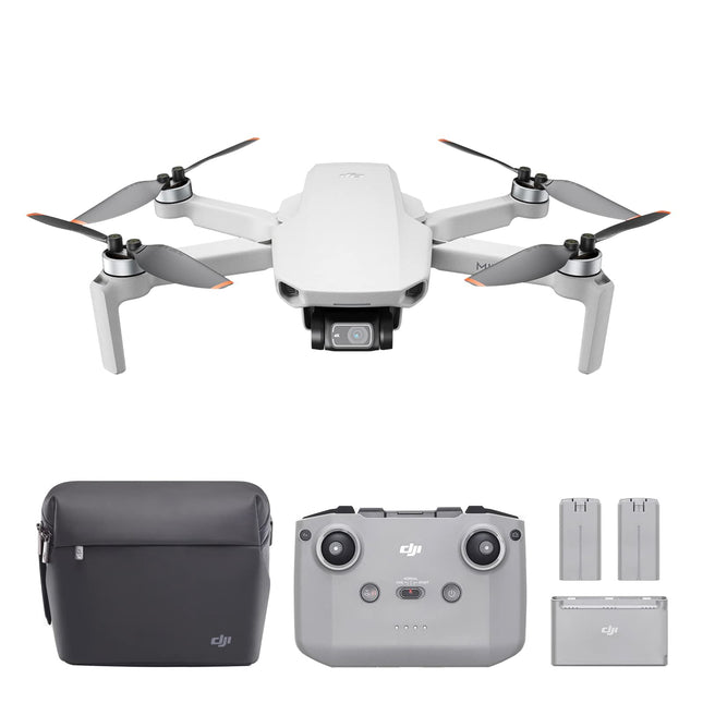 DJI Mini 2 Fly More Combo, īpaši viegls salokāms kameras drons, 3 asu stabilizators ar 4K kameru, 12 MP, 31 minūšu lidojuma laiks, trīs baterijas, OcuSync 2.0, 10 km HD video pārraide, drons iesācējiem, pelēks