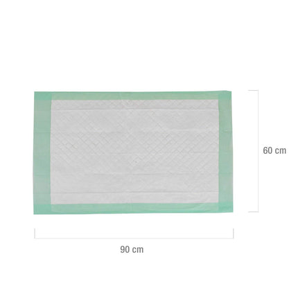 Teqler 100 vienreizlietojamie apakšpaklājiņi T-190649, iepriekš salocīti un gatavi lietošanai, ideāli piemēroti aprūpei mājās, 60 cm x 90 cm, 60 x 90 cm
