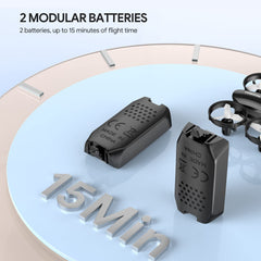 Tomzon mini drons ar 1080P kameru bērniem un iesācējiem. RC kvadrokopters ar LED gaismu, tālvadības helikopters, drona rotaļlieta iekštelpām, 360° propellera aizsardzība/ilgs lidojuma laiks/metiens/3D apgrieziens.
