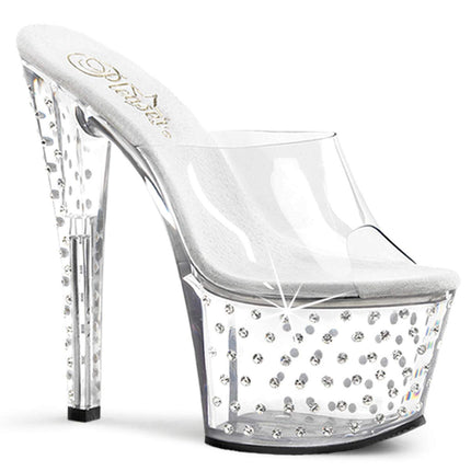 Pleaser STARDUST-701, sieviešu platformas sandales, caurspīdīgas (caurspīdīgas (Clr/Clr)), 39 EU (6 sieviešu UK)