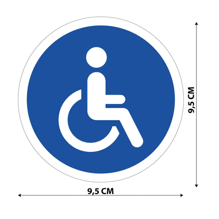1x magnētiska zīme ratiņkrēsla lietotājam 15x15cm + 2x uzlīme invalīdu zīmei ar magnētisko foliju automašīnas ratiņkrēslam no STROBO
