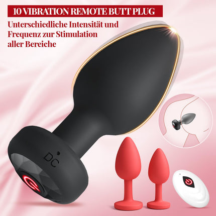 Analplug# für frauen 3-Set Sex spielzeug für die Männer,Vibratorensets für Männer mit Vibration 10 Modis Analvibratoren für Mann Frauen Anal Plug Sexspielzeug Buttplug Anfänger/Profis Sex Toys