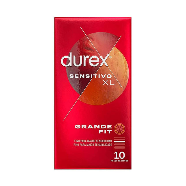 Durex Real Feeling īpaši lieli prezervatīvi – XXL prezervatīvi intensīvām sajūtām un intīmai kopā būšanai – 1 x 8 gabali, gumijas